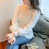 The 2022 autumn new lace shirt, chiffon shirt, design sense, niche and versatile top, elegant base layer for women's wear Specification image
